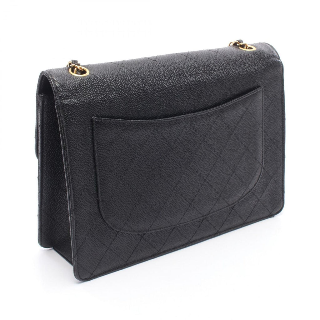 Chanel Shoulder Bag Deca Quilted 30 Single Flap Black Calf Chain — view 2