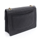 Chanel Shoulder Bag Deca Quilted 30 Single Flap Black Calf Chain — view 2