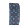 Louis Vuitton Round Wallet Zippy Vertical Navy Leather