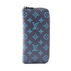 Louis Vuitton Round Wallet Zippy Vertical Navy Leather