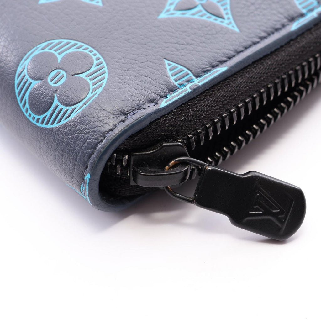 Louis Vuitton Round Wallet Zippy Vertical Navy Leather — view 8