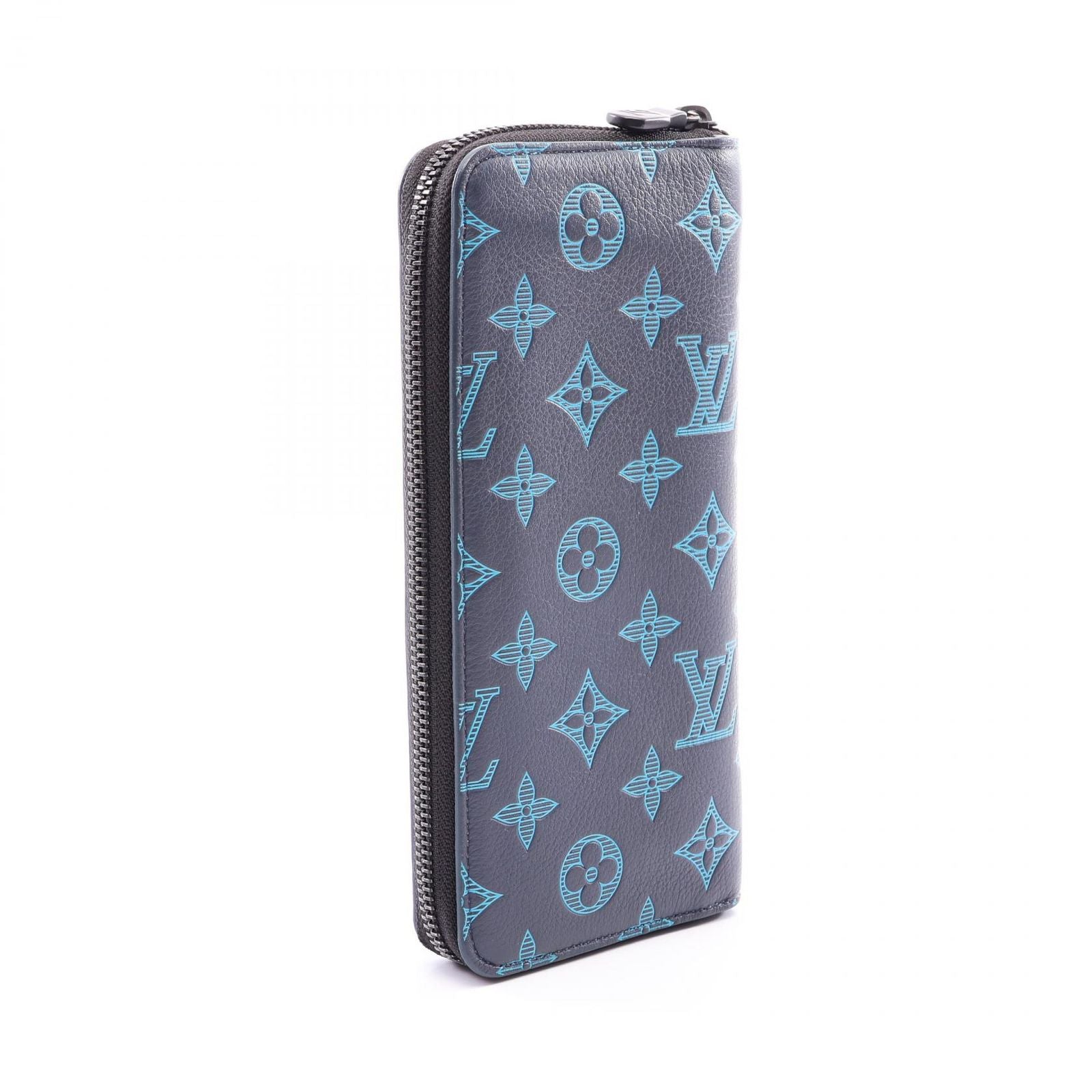 Louis Vuitton Round Wallet Zippy Vertical Navy Leather — view 2
