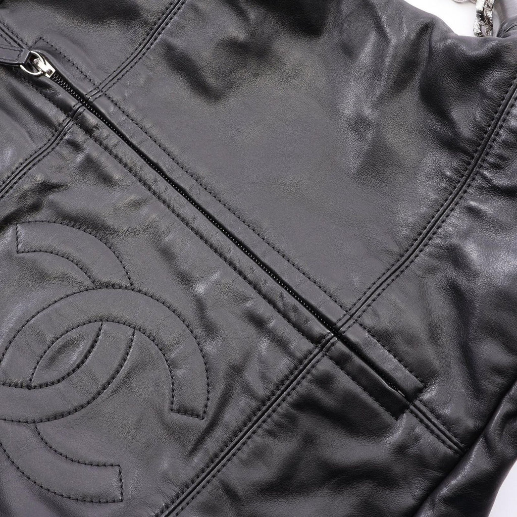 Chanel Handbag CC Logo 2-Way Black Lambskin — view 7