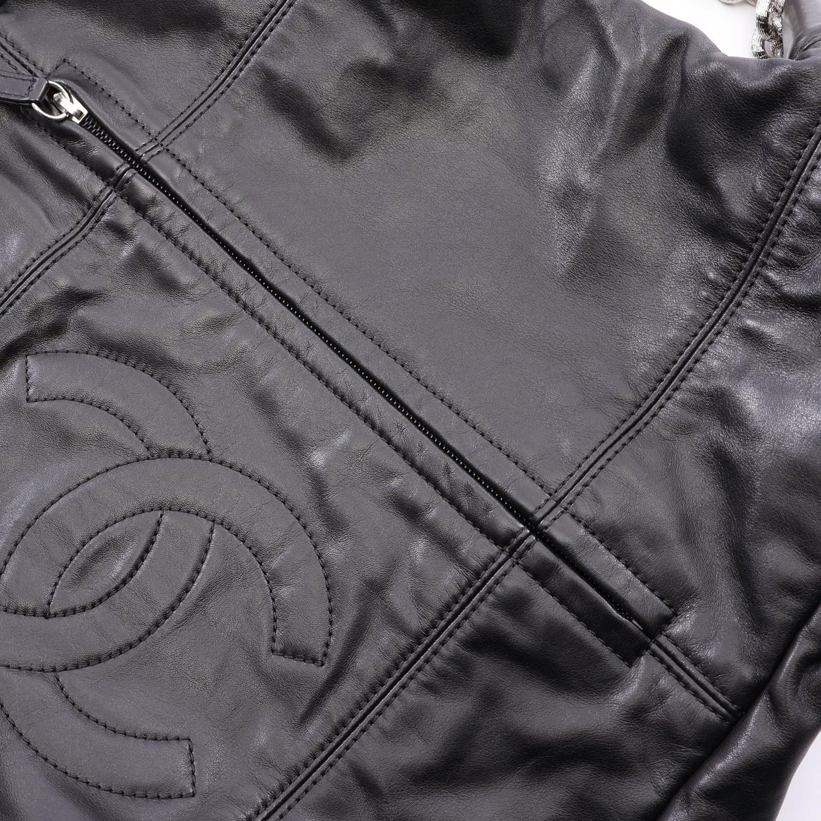 Chanel Handbag CC Logo 2-Way Black Lambskin — view 7