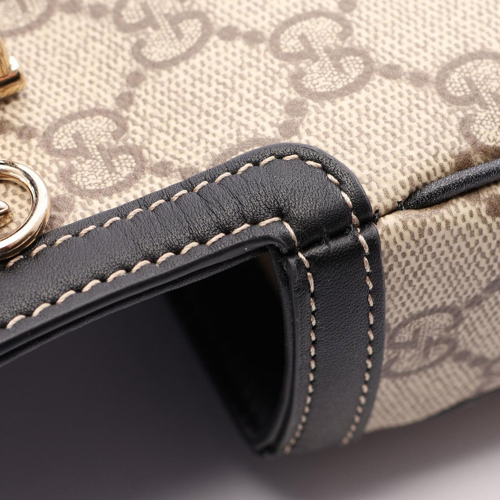 Gucci Handbag Horsebit Soft Small Top Handle Bag GG Supreme 2-Way Beige Black — view 5