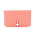 Hermes Bifold Wallet Dogon GM Rose Candy Leather