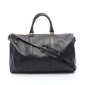 Chanel Boston Bag CC Logo 2-Way Black Caviar Leather CC
