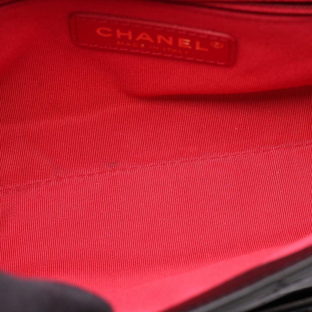 Chanel Shoulder Bag Quilted Logo Black Lambskin Chain — view 6
