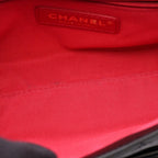Chanel Shoulder Bag Quilted Logo Black Lambskin Chain — view 6