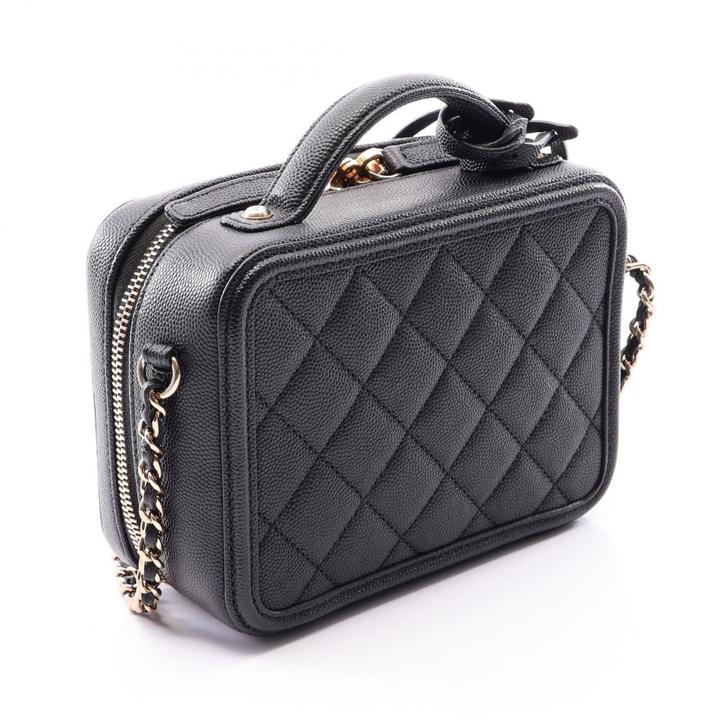 Chanel Shoulder Bag CC Figuri Small Vanity 2-Way Black Caviar Leather CC — view 2