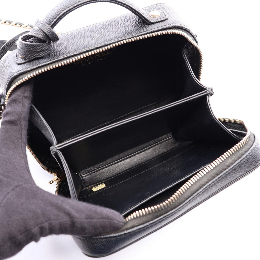 Chanel Shoulder Bag CC Figuri Small Vanity 2-Way Black Caviar Leather CC — view 3
