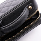 Chanel Shoulder Bag CC Figuri Small Vanity 2-Way Black Caviar Leather CC — view 8