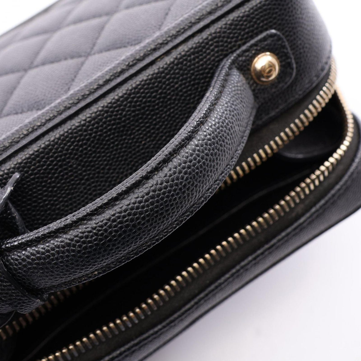 Chanel Shoulder Bag CC Figuri Small Vanity 2-Way Black Caviar Leather CC — view 8