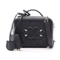 Chanel Shoulder Bag CC Figuri Small Vanity 2-Way Black Caviar Leather CC