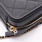 Chanel Shoulder Bag CC Figuri Small Vanity 2-Way Black Caviar Leather CC — view 7
