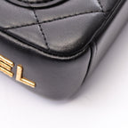 Chanel Shoulder Bag Quilted Black Lambskin Mini Chain — view 8