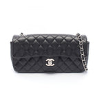 Chanel Shoulder Bag Quilted East Waist Black Lambskin Chain