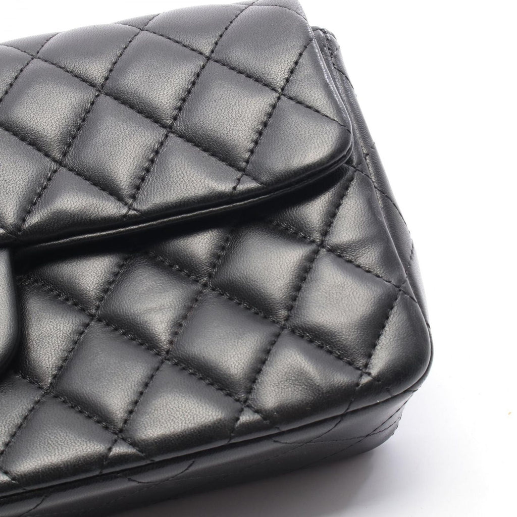 Chanel Shoulder Bag Quilted East Waist Black Lambskin Chain — view 8