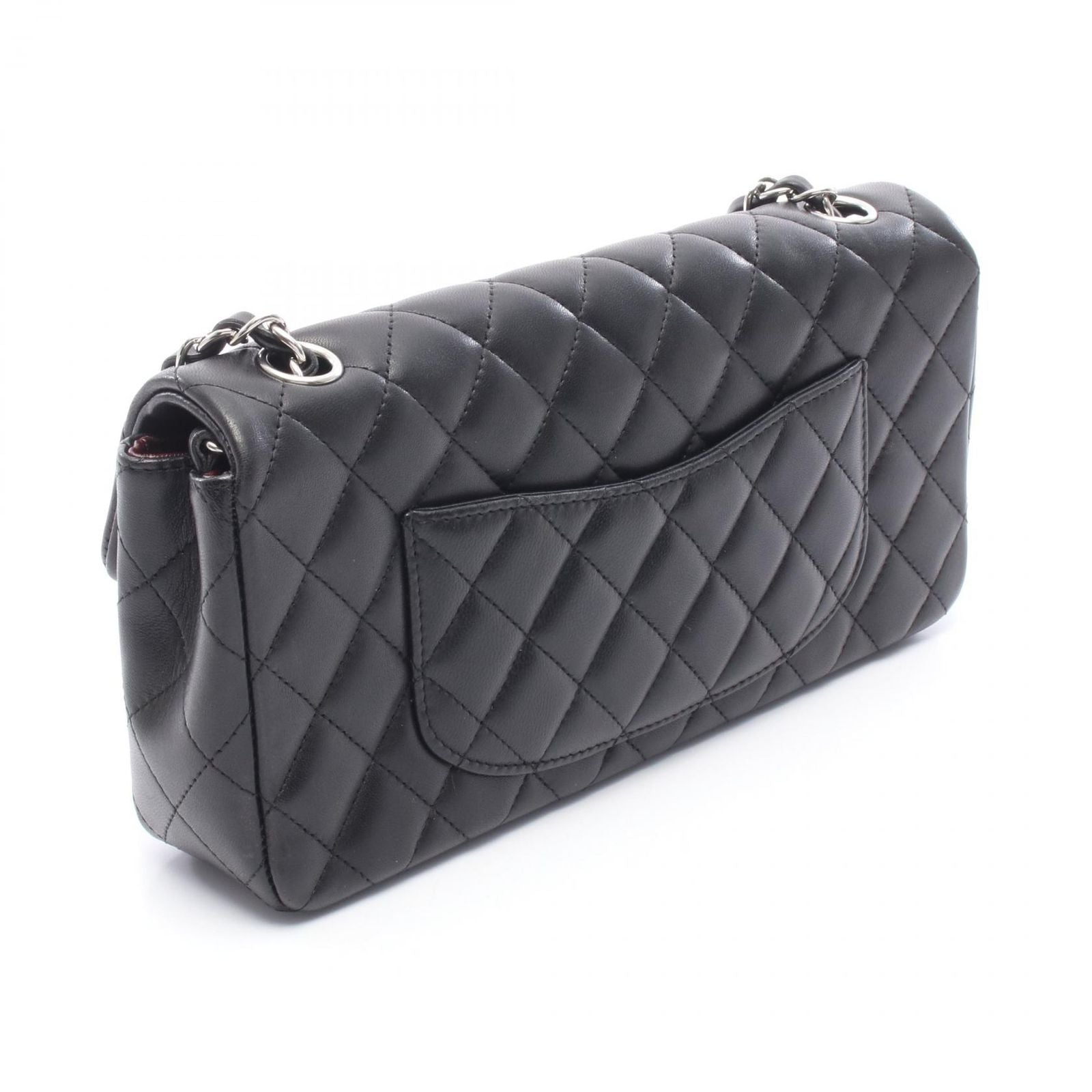 Chanel Shoulder Bag Quilted East Waist Black Lambskin Chain — view 2