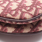 Dior Handbag Saddle Oblique Bordeaux Canvas Leather Bag Mini — view 6