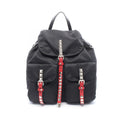 Prada Backpack New Vela Studs Black Nylon Leather