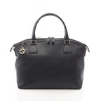 Gucci Handbag Interlocking Charm 2-Way Black Leather Tote