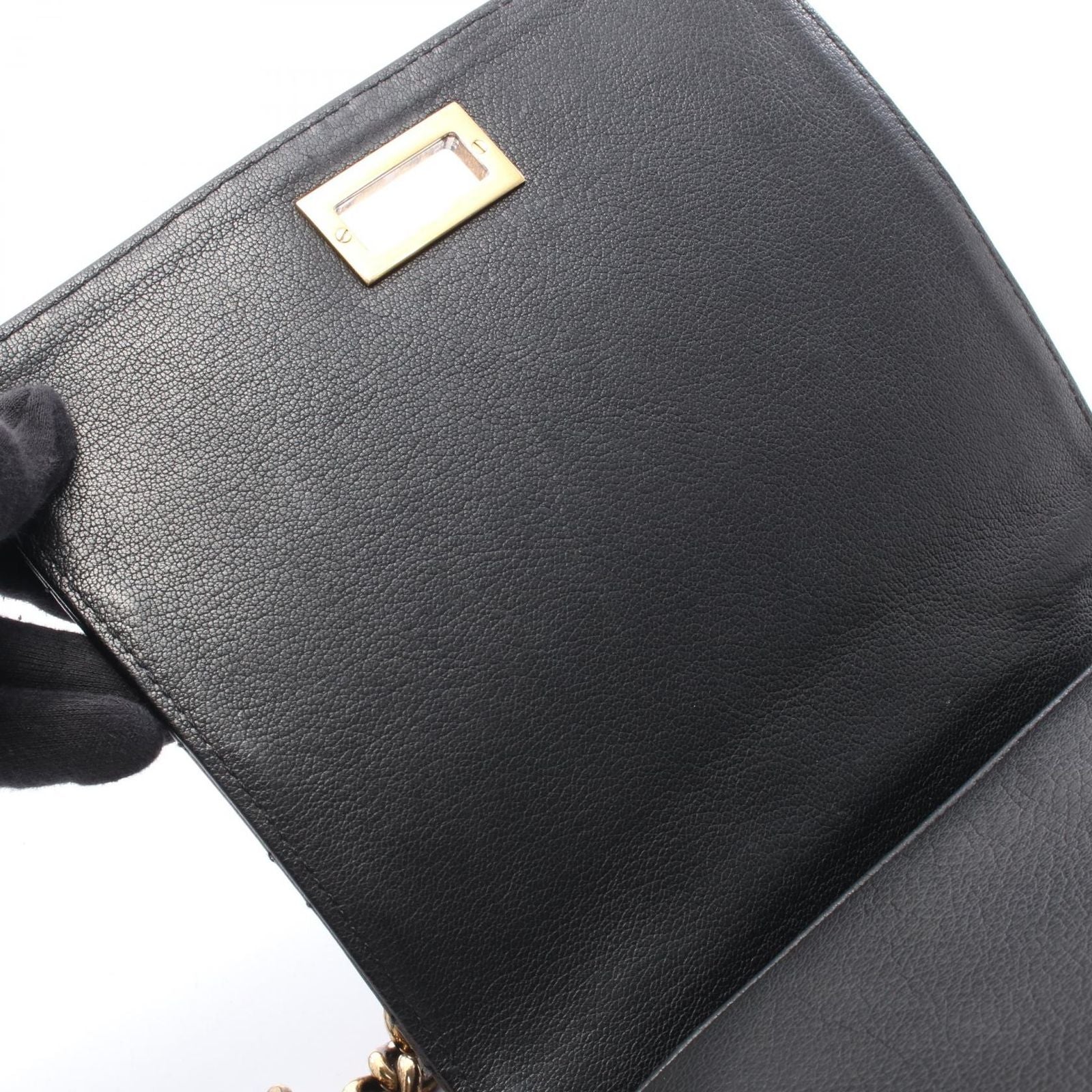 Chanel Shoulder Bag 2.55 Quilted 2-Way Black Leather Top Handle — view 6