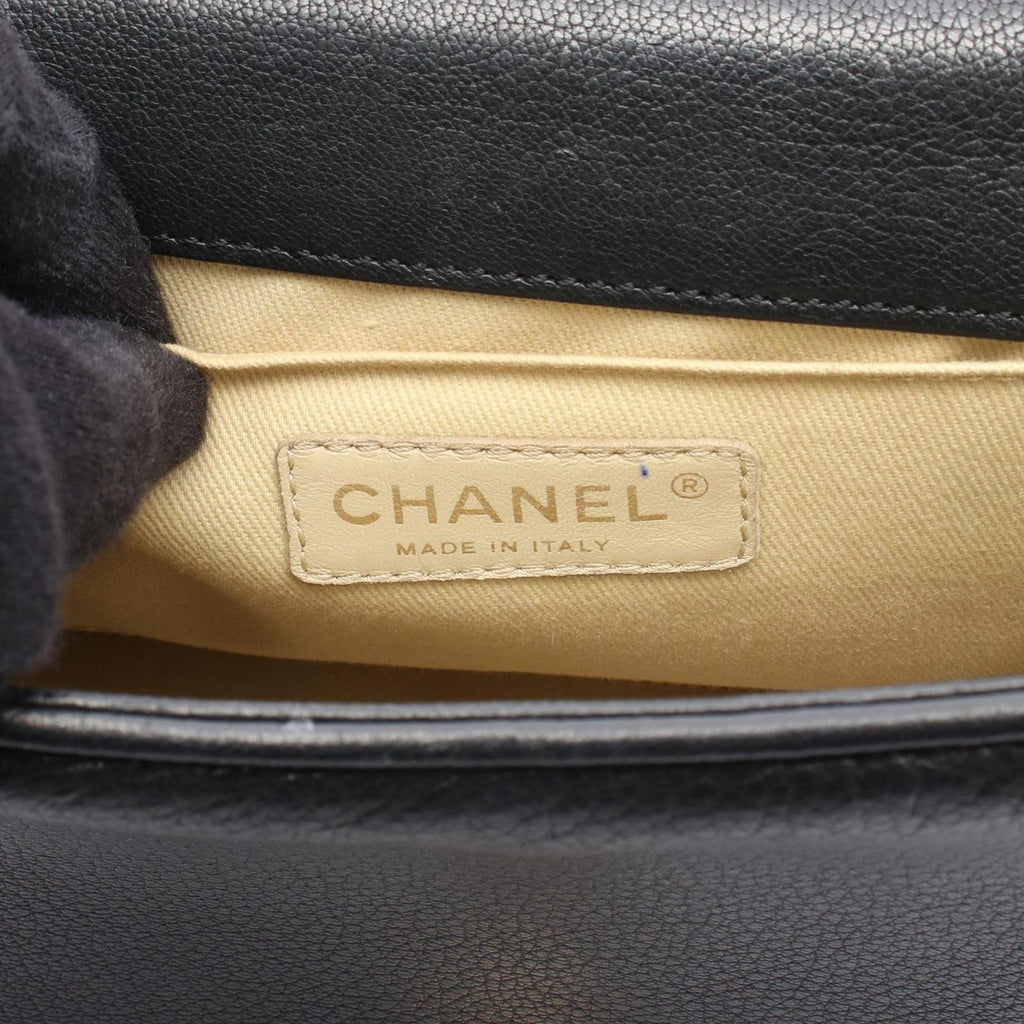 Chanel Shoulder Bag 2.55 Quilted 2-Way Black Leather Top Handle — view 4