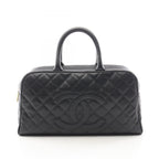 Chanel Handbag Quilted Black Caviar Leather