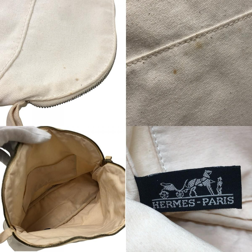 Hermes Pouch Bolide Canvas White — view 8