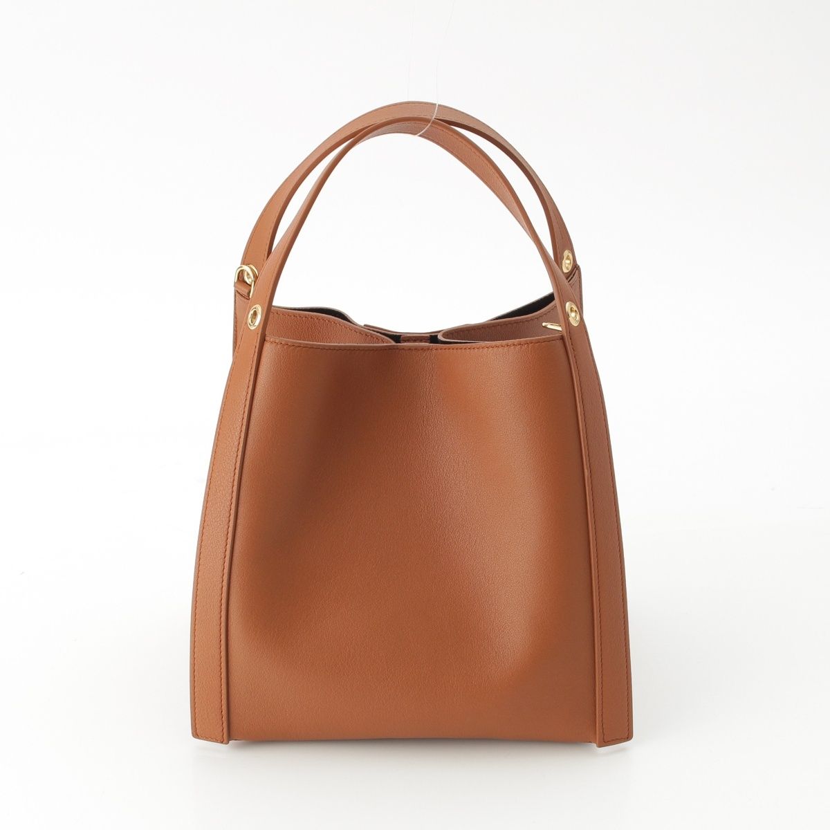 Celine Leather Triomphe Small Cubo 2-Way Handbag Brown — view 4