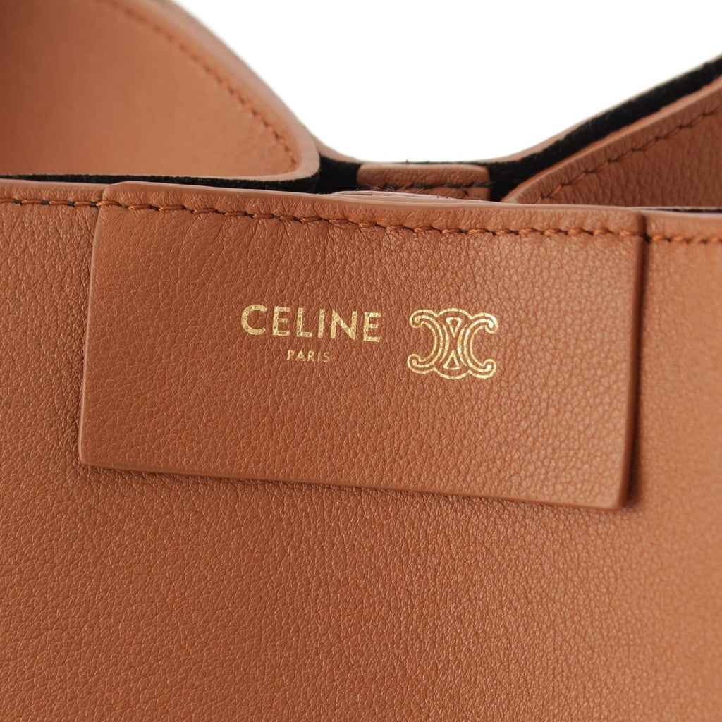 Celine Leather Triomphe Small Cubo 2-Way Handbag Brown — view 7