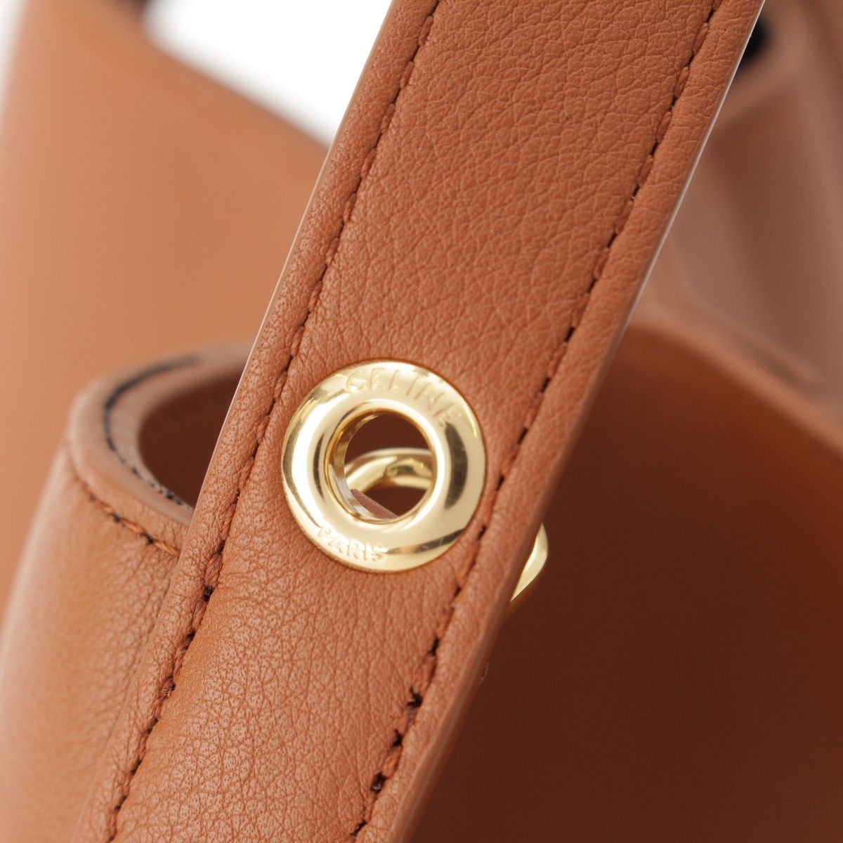 Celine Leather Triomphe Small Cubo 2-Way Handbag Brown — view 9