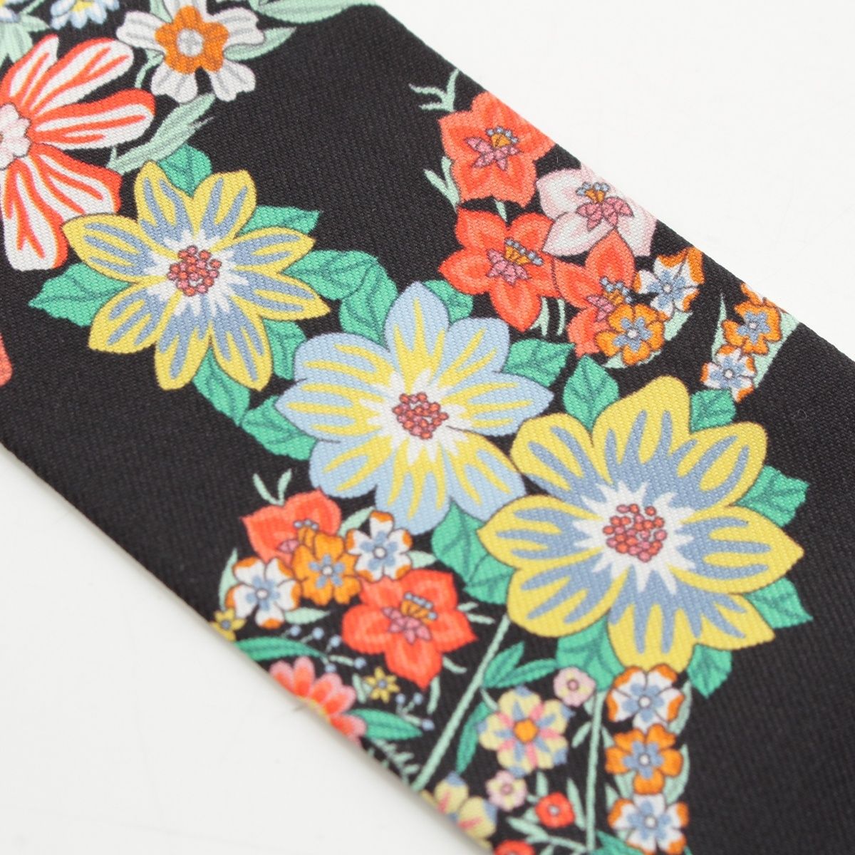 Hermes Silk Twilly Brides de Gala en Fleurs Scarf Black White Multicolor — view 7
