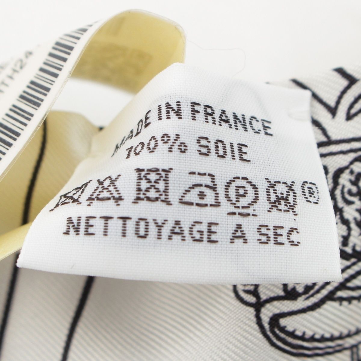 Hermes Silk Twilly Brides de Gala en Fleurs Scarf Black White Multicolor — view 9