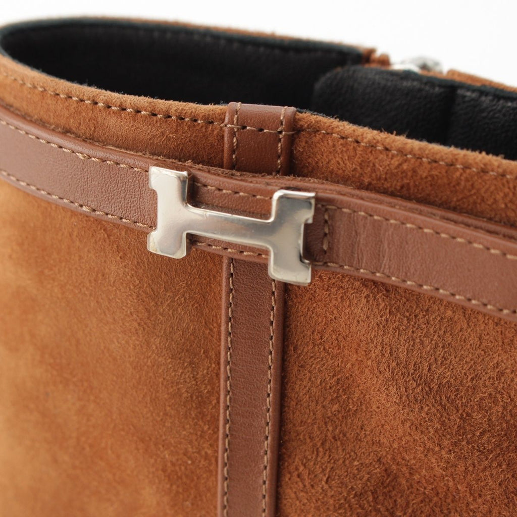 Hermes Homage Buckle Ankle Boots Brown — view 8