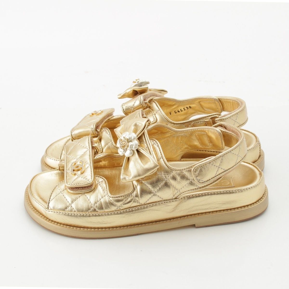 Chanel CC Logo Pearl Ribbon Sandal — view 3
