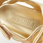 Chanel CC Logo Pearl Ribbon Sandal — view 7