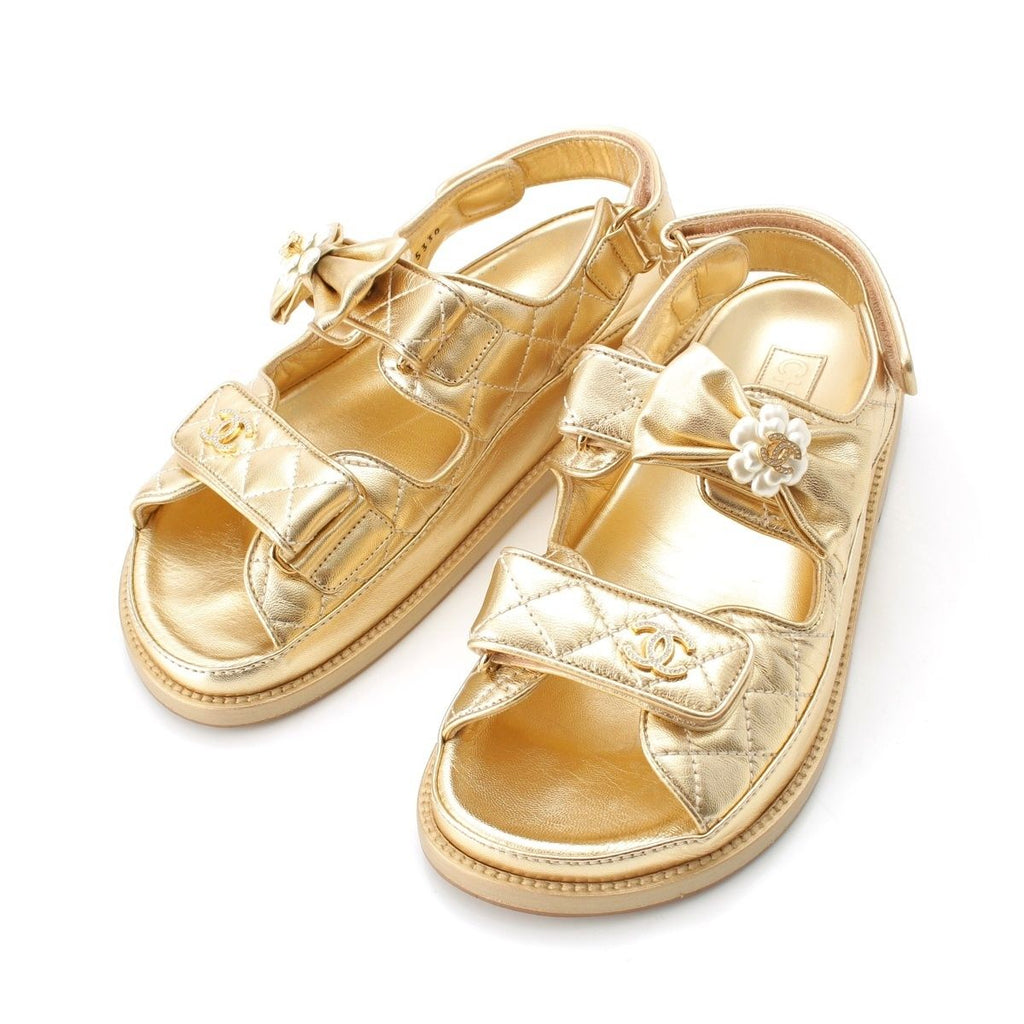 Chanel CC Logo Pearl Ribbon Sandal