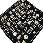 Chanel Scarf Black Beige CC Logo