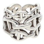 Hermes Chaine D'ancre Enchainee GM Silver Ring