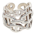 Hermes Chaine D'ancre Enchainee GM Silver Ring