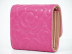Chanel Camellia CC Logo Trifold Wallet Compact Leather Pink — view 2