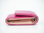 Chanel Camellia CC Logo Trifold Wallet Compact Leather Pink — view 4