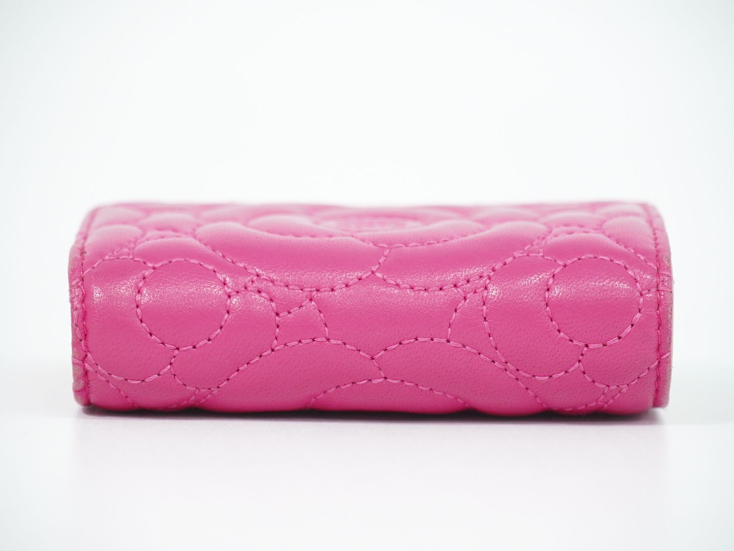 Chanel Camellia CC Logo Trifold Wallet Compact Leather Pink — view 5