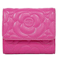Chanel Camellia CC Logo Trifold Wallet Compact Leather Pink