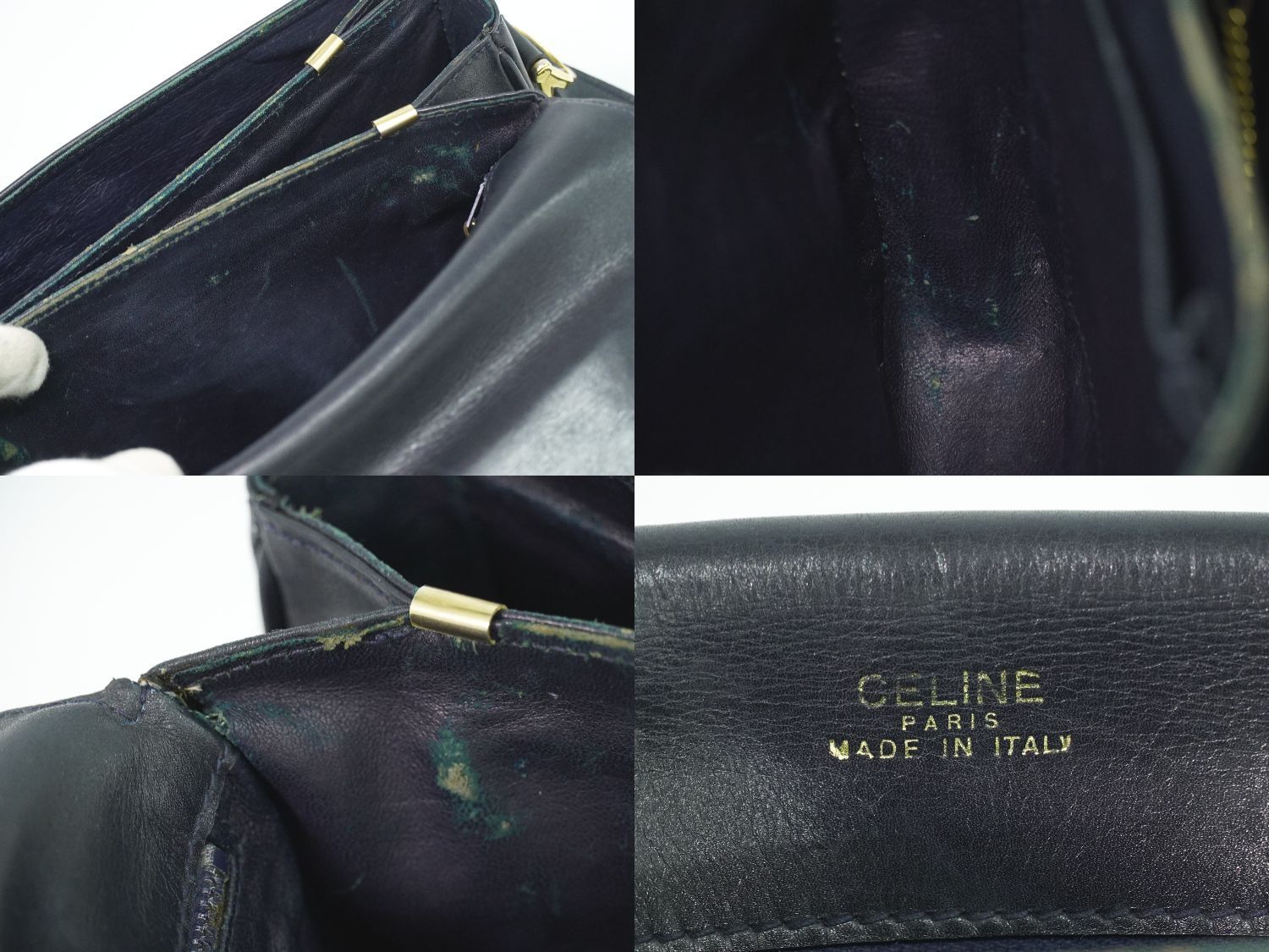 Celine Carriage Shoulder Bag Leather Navy — view 9