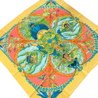 Hermes Scarf Carre 90 Yellow Multi Amazonia Silk