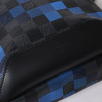Louis Vuitton Belt Bag Black Blue Graphite Pi Creasing le Avenue Leather Canvas — view 4