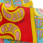 Hermes Scarf Twilight Light Blue Pink Yellow Ribbon Geometrie Cretoise Cles — view 2